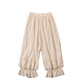 Mori Girl Lace Wide Leg Trousers