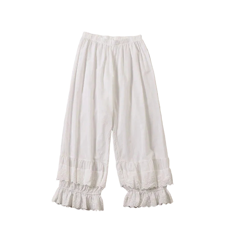 Mori Girl Lace Wide Leg Trousers