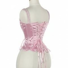 Pink Satin Rose Corset