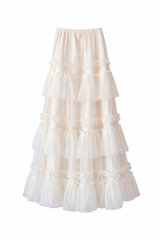 Multi-Layer Splicing Tulle Maxi Skirt